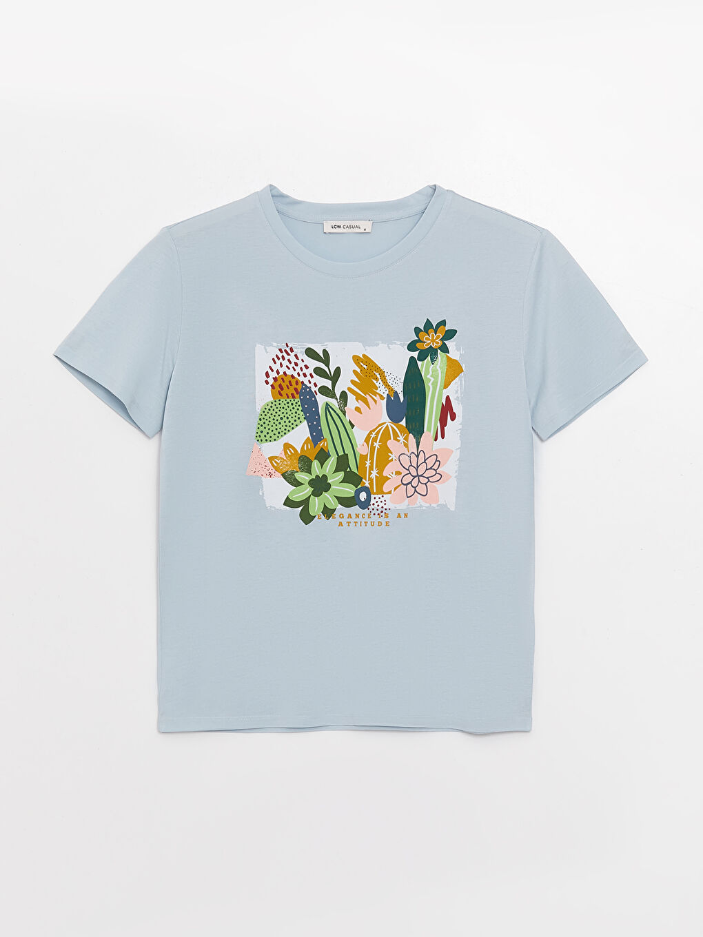 Crew Neck Printed Short Sleeve Women's T-Shirt-5