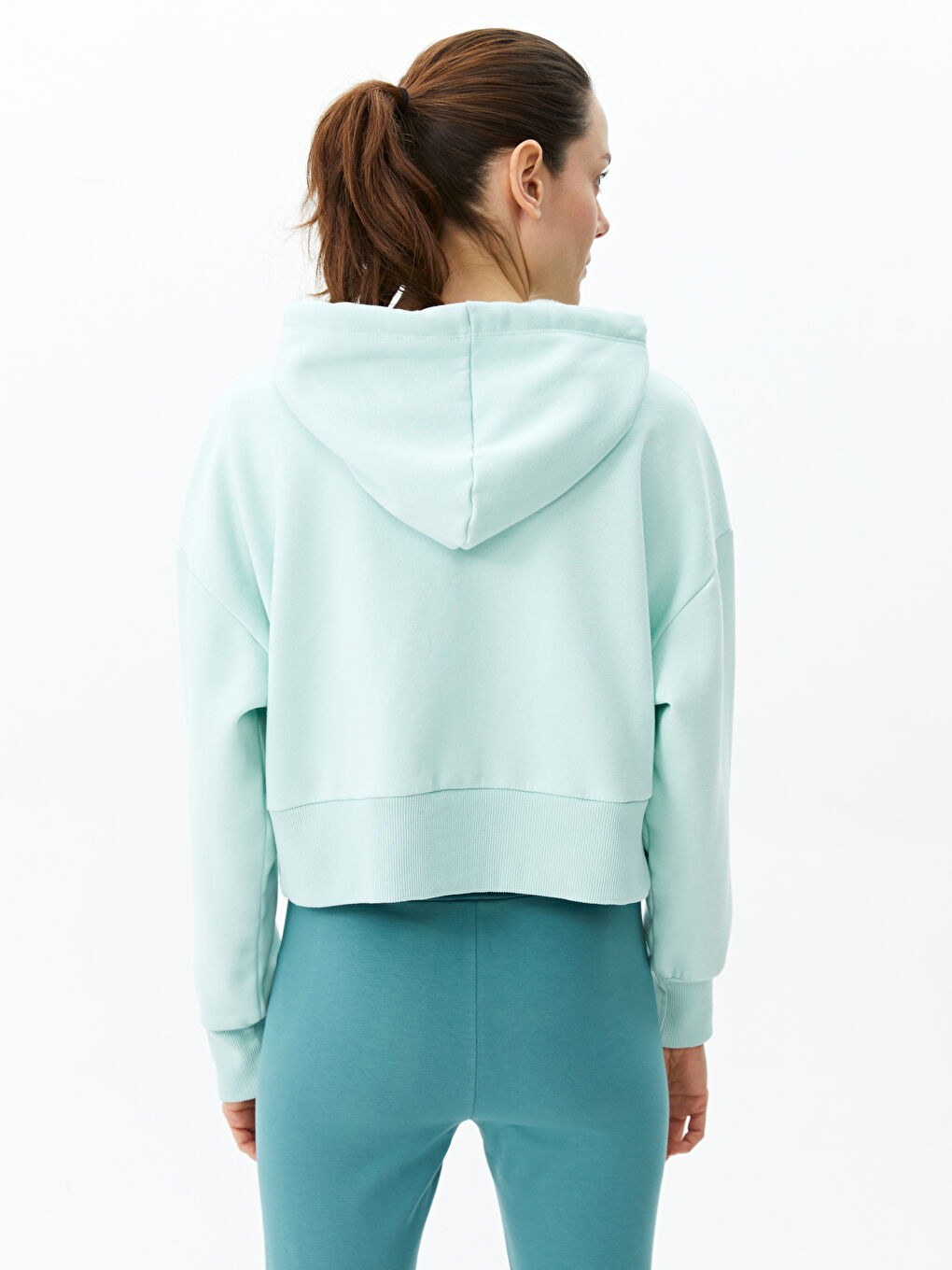Women's Hooded Plain Long Sleeve Sport Cardigan -S3EA09Z8-FUE