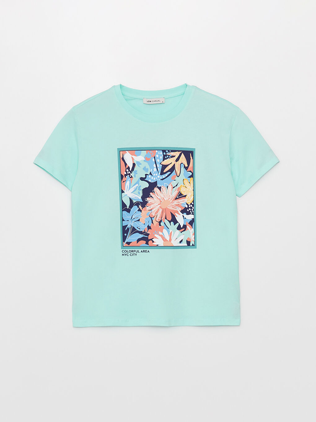 Crew Neck Printed Short Sleeve Women's T-Shirt-5