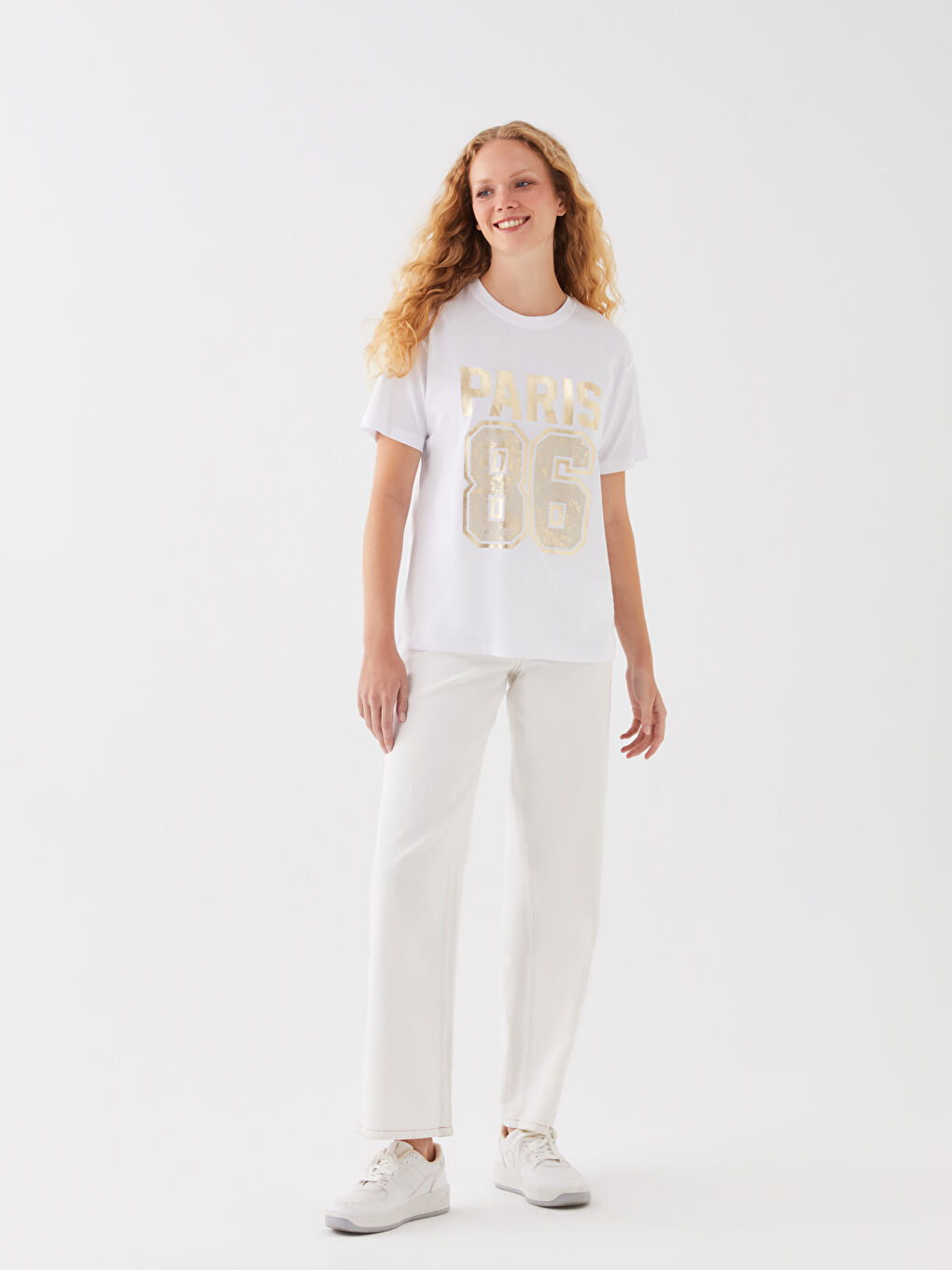 LCW Vision Crew Neck Printed Short Sleeve Women's T-Shirt -S3EA12Z8-Q6K