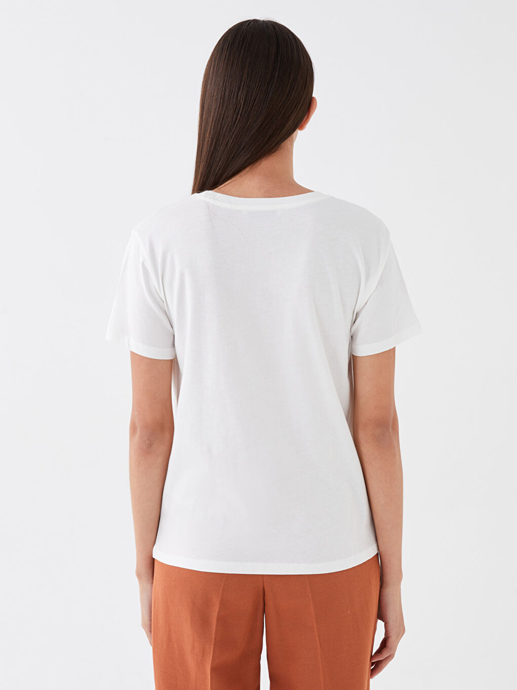 Crew Neck Printed Short Sleeve Women's T-Shirt-3