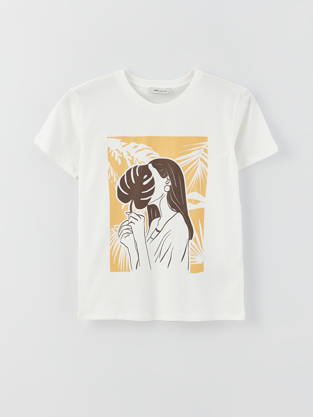 Crew Neck Printed Short Sleeve Women's T-Shirt-4