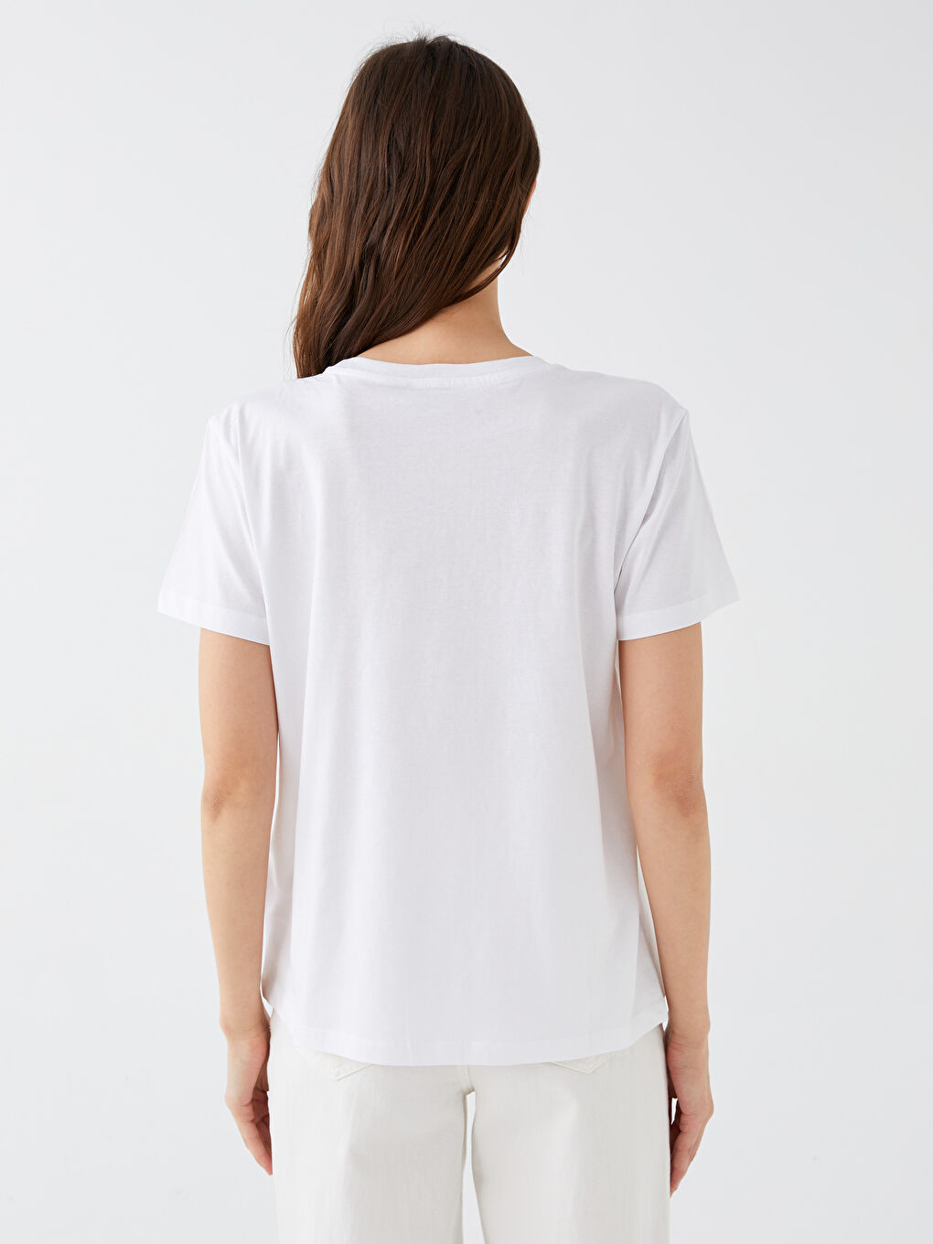 Crew Neck Printed Short Sleeve Women's T-Shirt-4