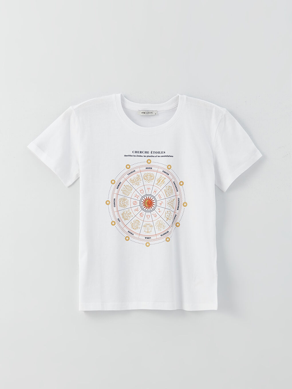 Crew Neck Printed Short Sleeve Women's T-Shirt-5