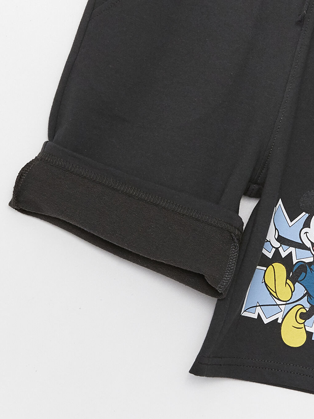 Turkuaz Bisiklet Yaka Mickey Mouse Baskılı Kısa Kollu Erkek Çocuk Tişört ve Şort-3