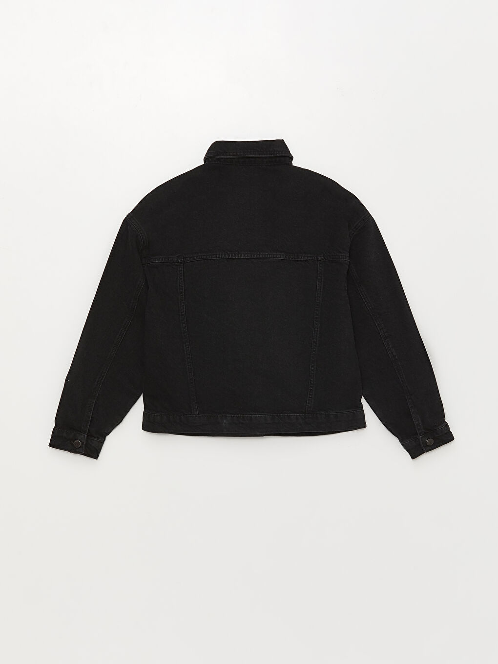 Geacă din Denim pentru Femei cu Guler de Cămașă și Mânecă Lungă-6