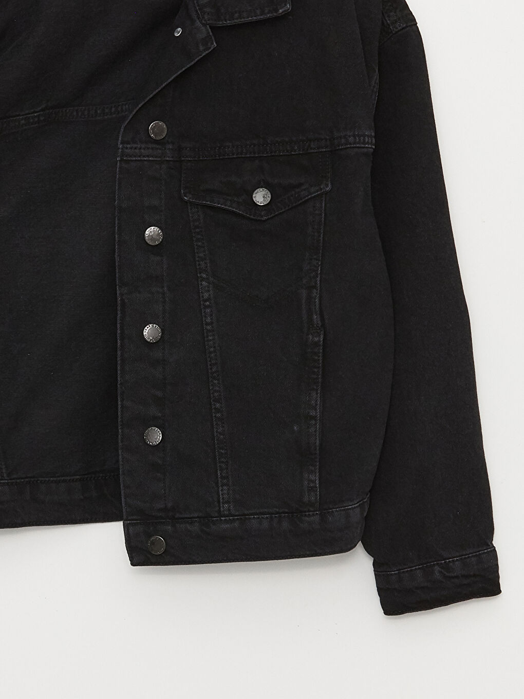 Geacă din Denim pentru Femei cu Guler de Cămașă și Mânecă Lungă-7