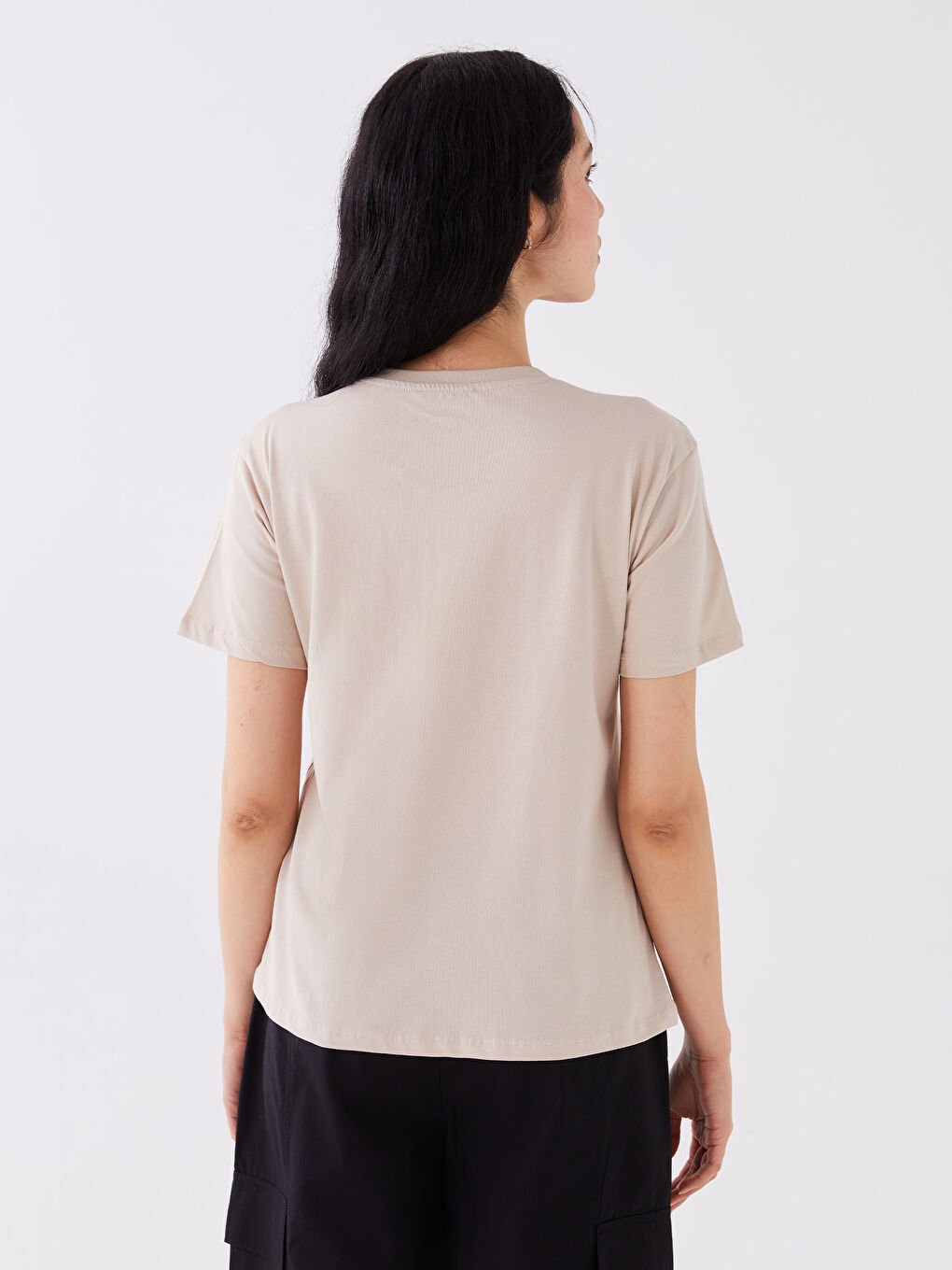 Crew Neck Printed Short Sleeve Women's T-Shirt-4