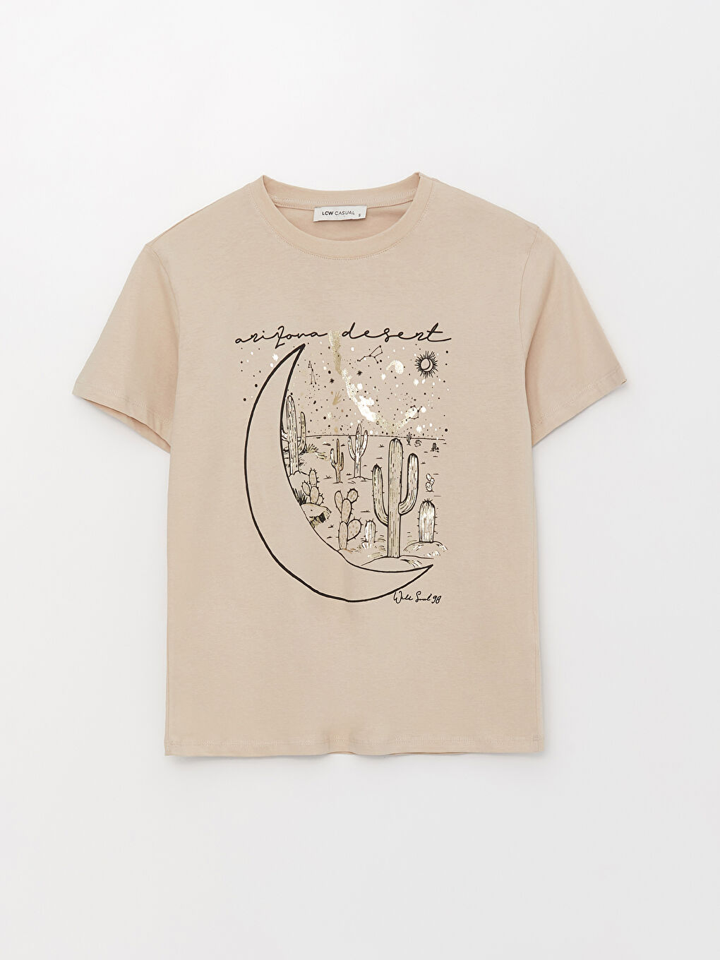 Crew Neck Printed Short Sleeve Women's T-Shirt-5