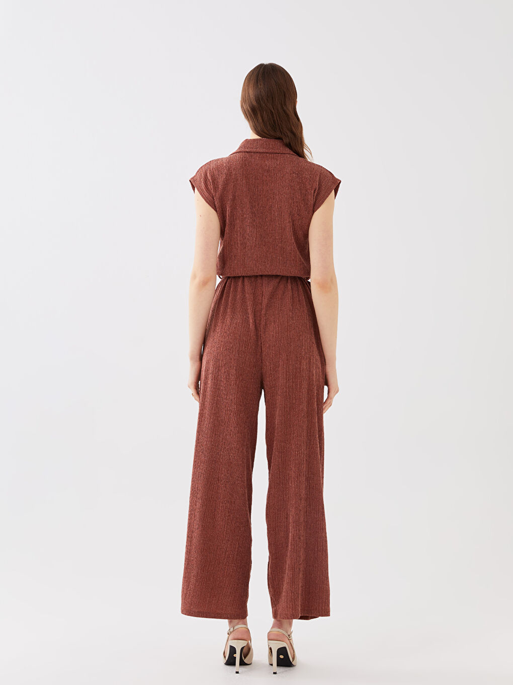 Women's Double Breasted Collar Straight Jumpsuit -S3EA69Z8-HKR