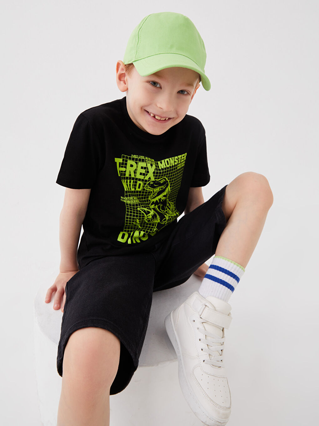 Crew Neck Printed Short Sleeve Boys' T-Shirt