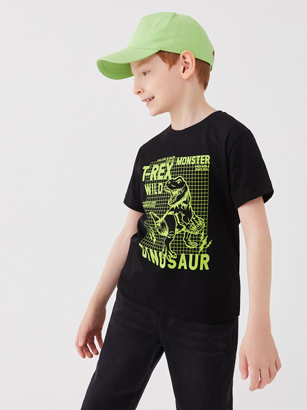 Crew Neck Printed Short Sleeve Boys' T-Shirt-2
