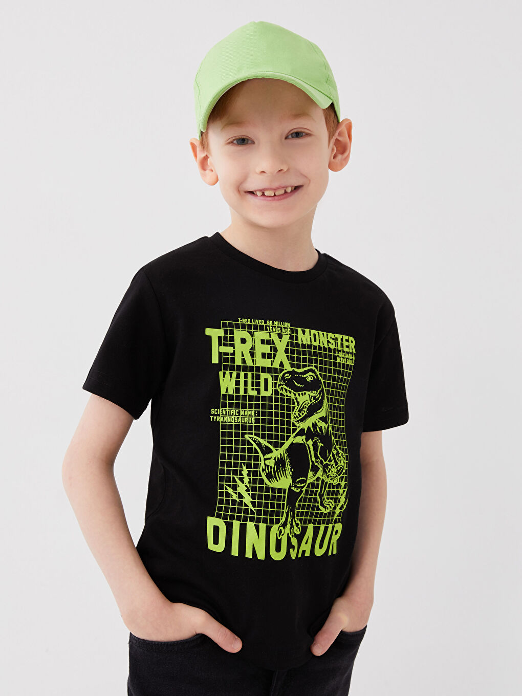 Crew Neck Printed Short Sleeve Boys' T-Shirt-3