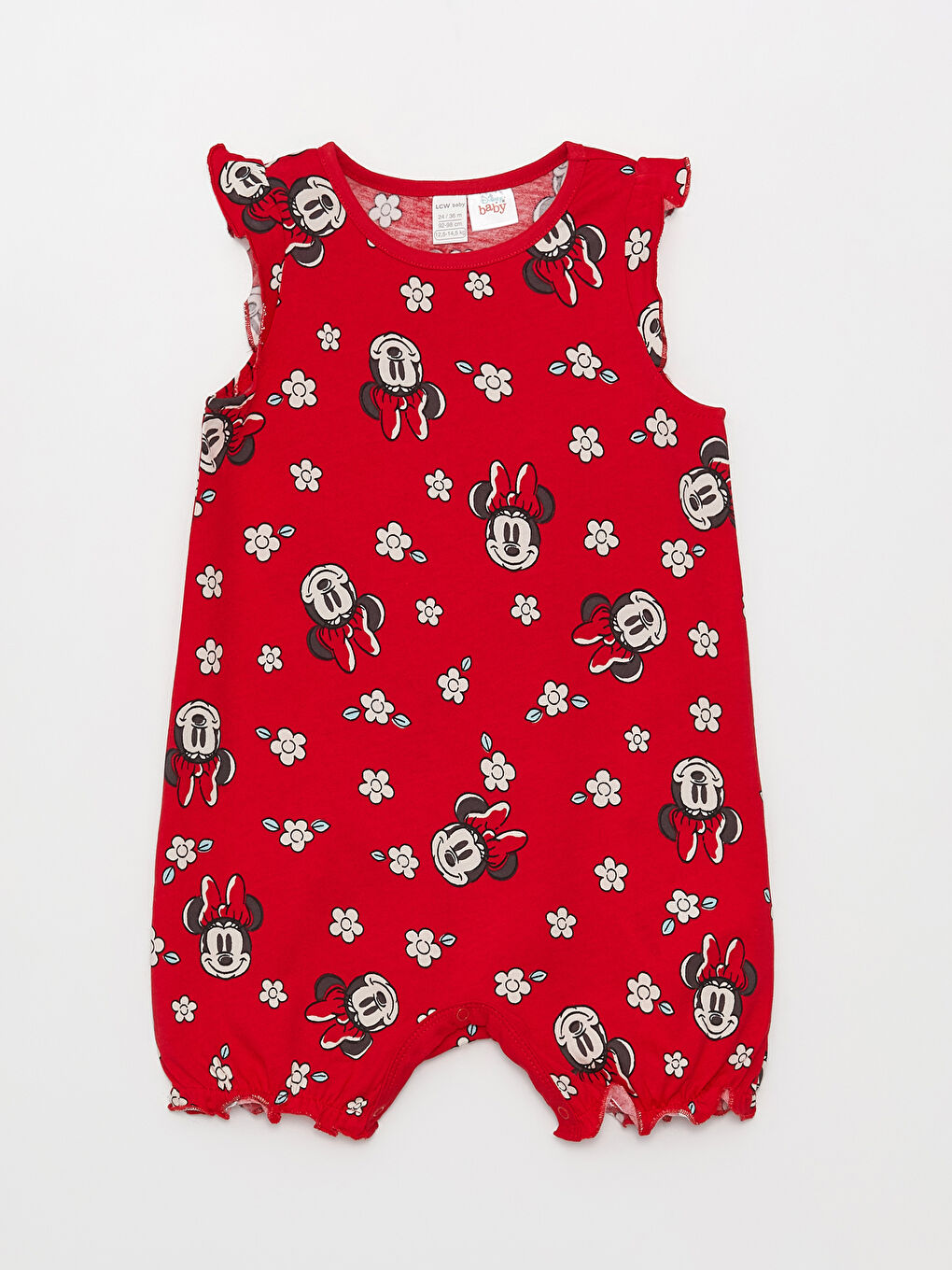 Crew Neck Minnie Mouse Printed Baby Girl Rompers 2 Pack-1