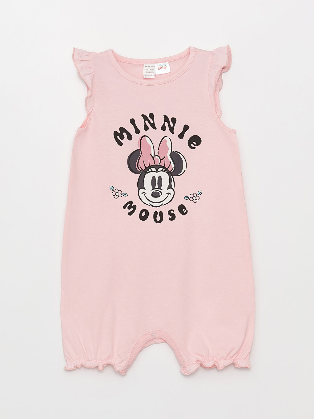 Crew Neck Minnie Mouse Printed Baby Girl Rompers 2 Pack-2