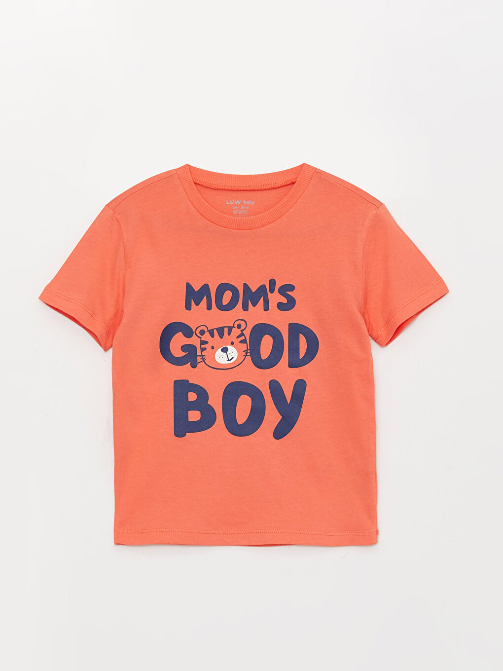 Mercan Bisiklet Yaka Kısa Kollu Baskılı Erkek Bebek Tişört