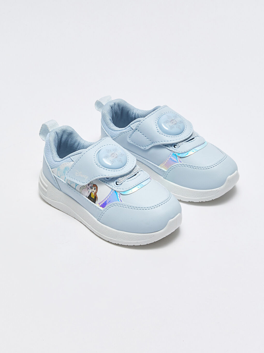 Mavi Frozen Baskılı Işıklı Kız Çocuk Spor Ayakkabı-1