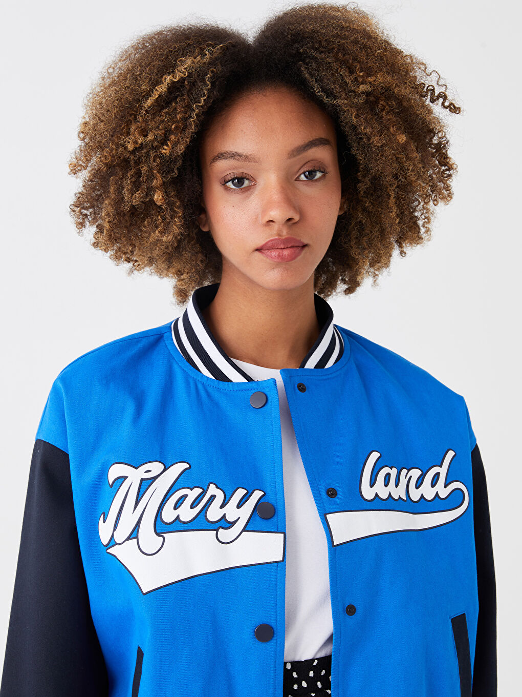 LCW Vision Embroidered Long Sleeve Oversize Women's College Jacket -S3EB03Z8-H2P