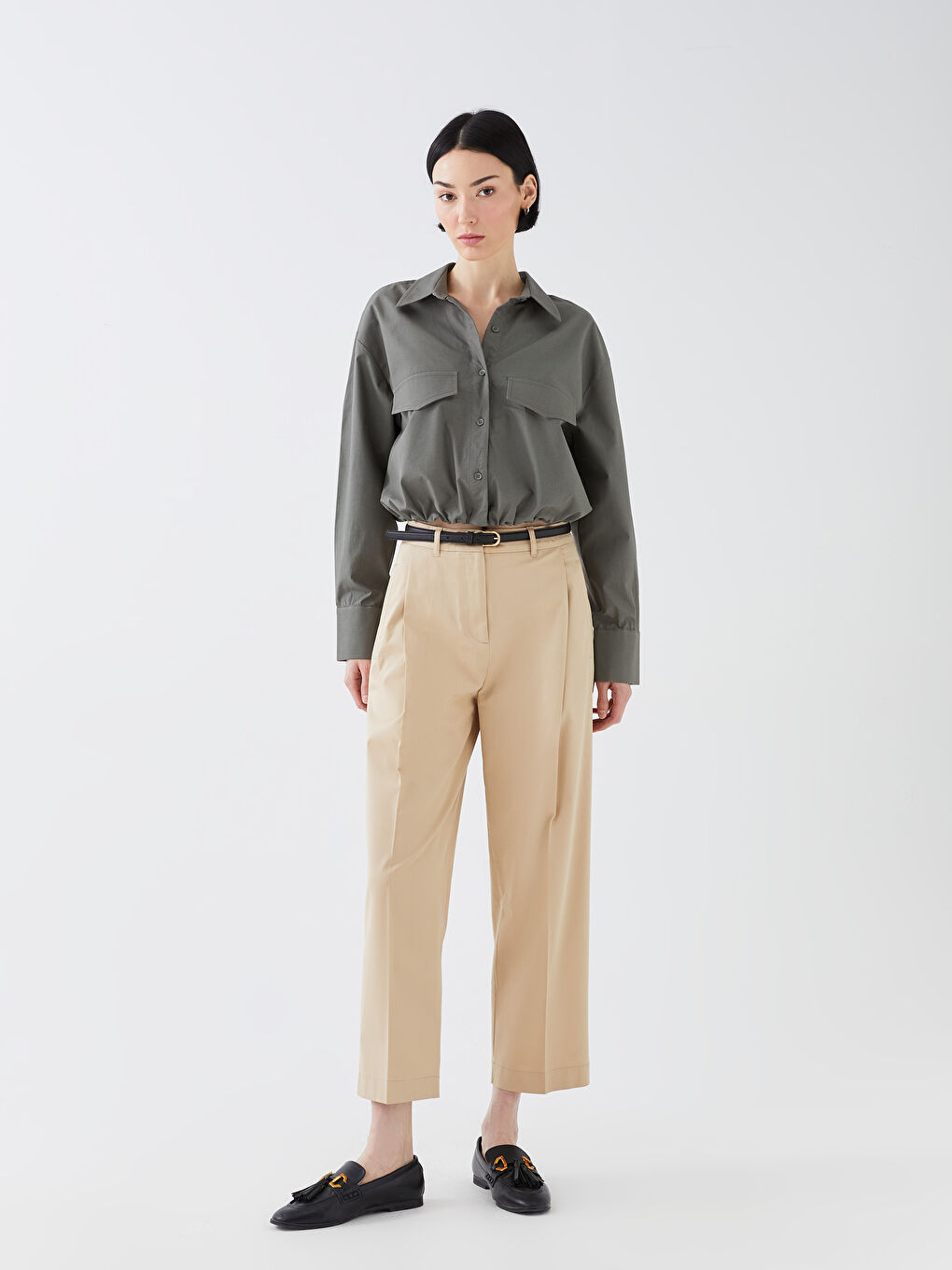 LCW Vision Loose Fit Plain Twill Women's Trousers -S3EB13Z8-FJC