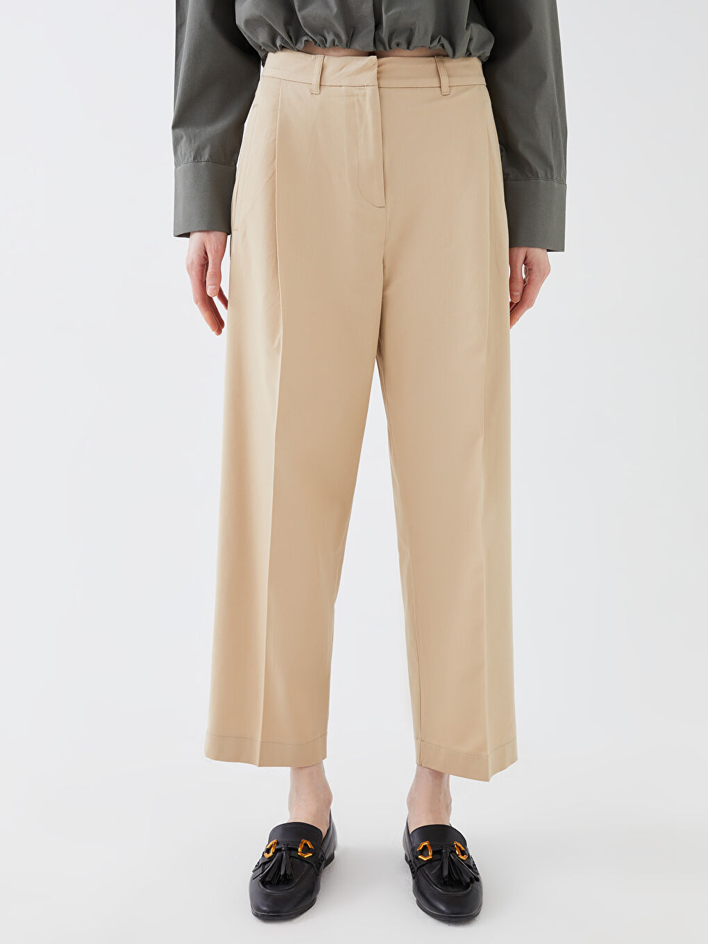 LCW Vision Loose Fit Plain Twill Women's Trousers -S3EB13Z8-FJC