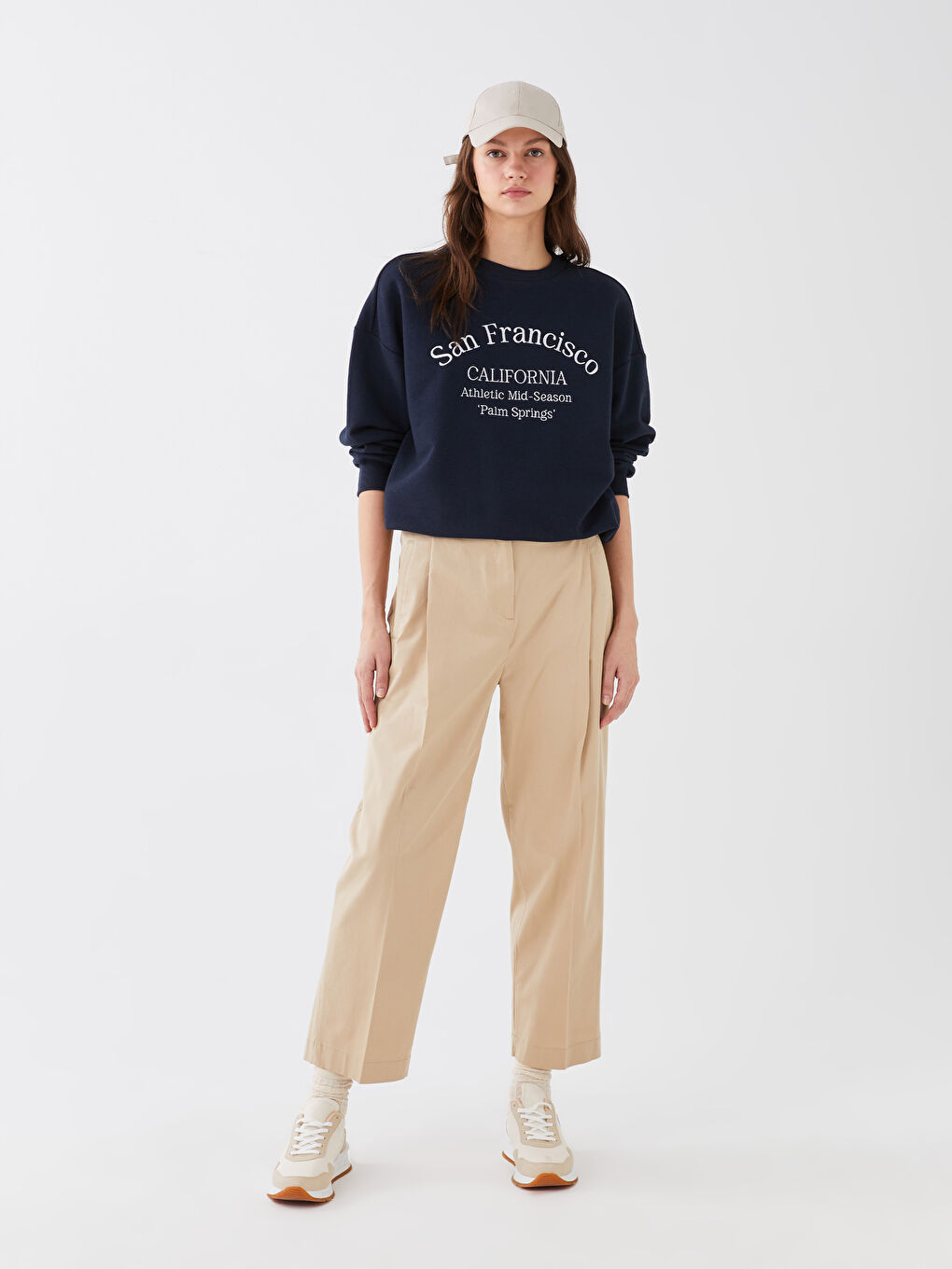 LCW Vision Loose Fit Plain Twill Women's Trousers -S3EB13Z8-FJC