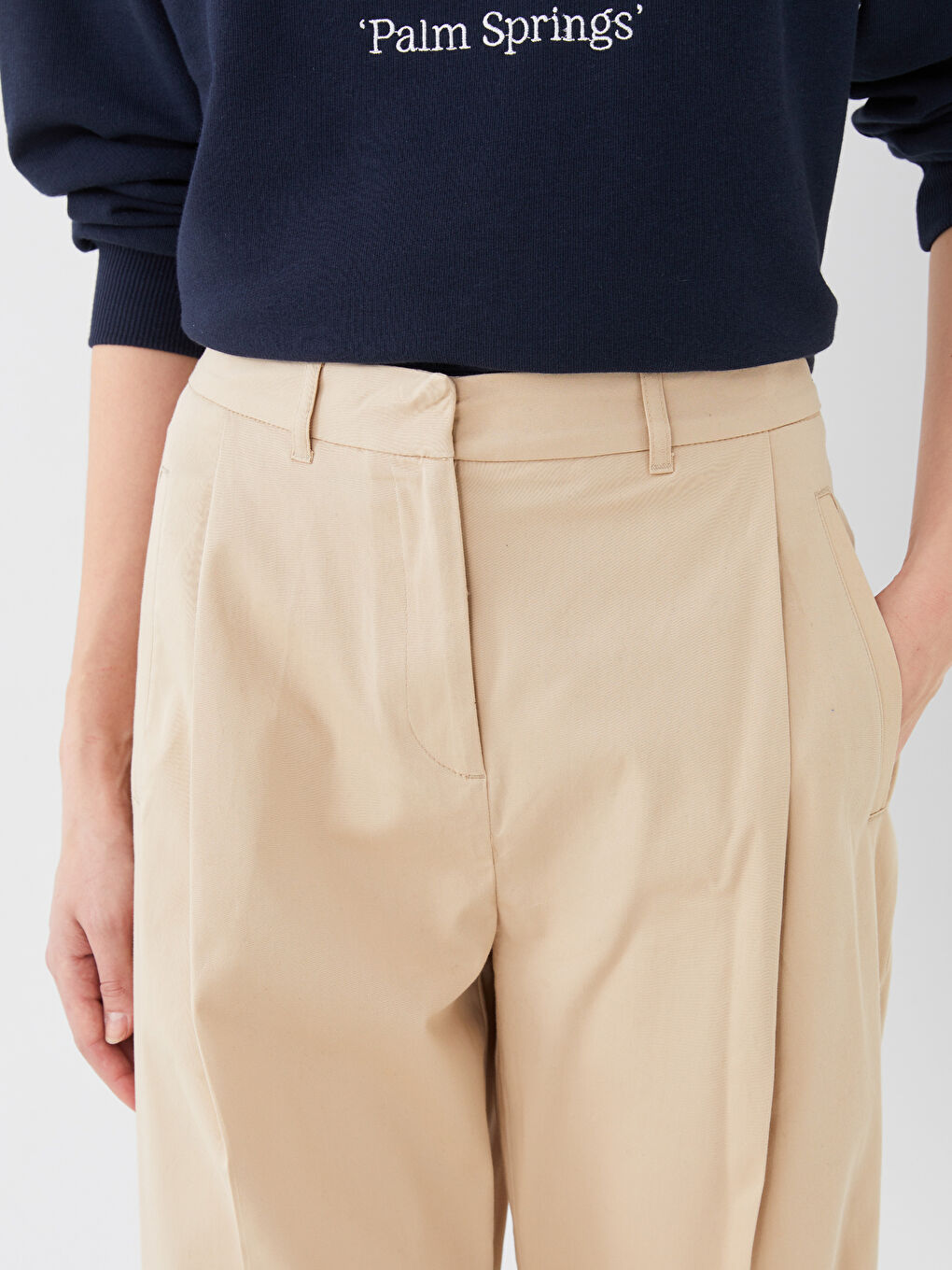LCW Vision Loose Fit Plain Twill Women's Trousers -S3EB13Z8-FJC