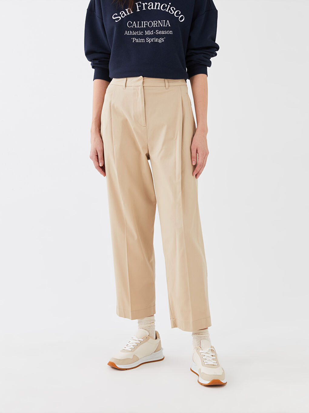 LCW Vision Loose Fit Plain Twill Women's Trousers -S3EB13Z8-FJC