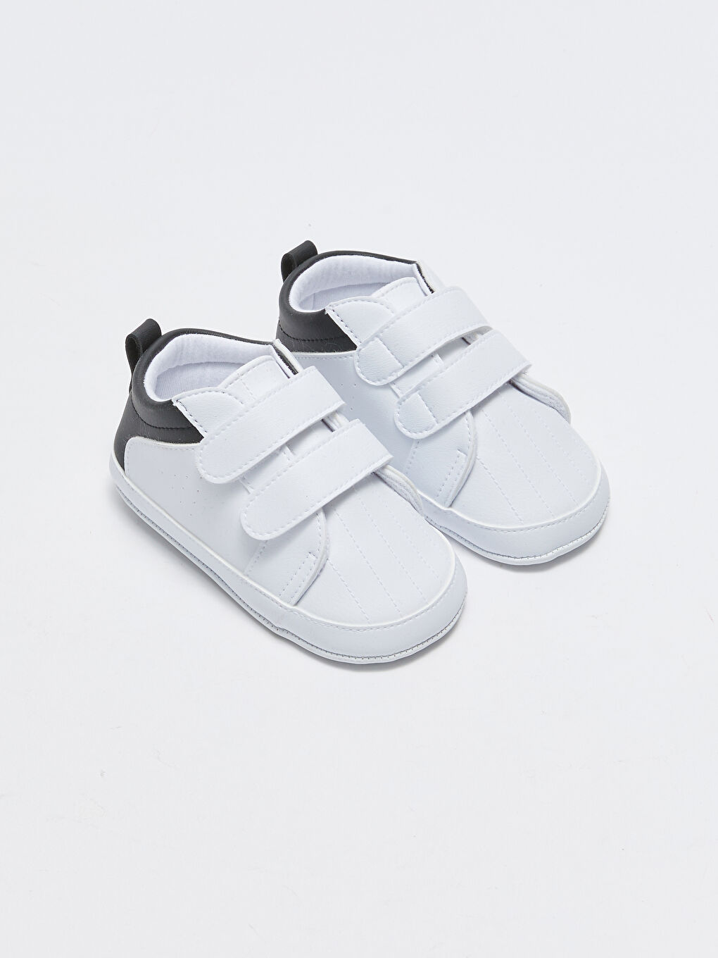 Beyaz Cırt Cırtlı Erkek Bebek Yürüme Öncesi Ayakkabısı-2