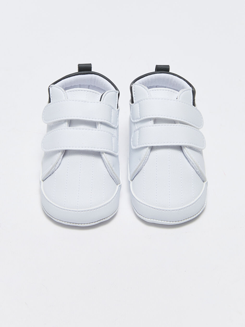 Beyaz Cırt Cırtlı Erkek Bebek Yürüme Öncesi Ayakkabısı-3