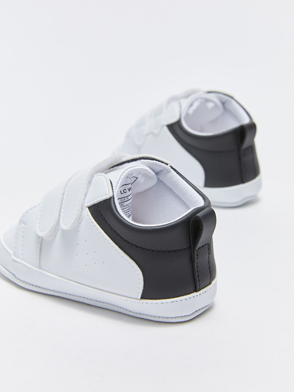 Beyaz Cırt Cırtlı Erkek Bebek Yürüme Öncesi Ayakkabısı-5