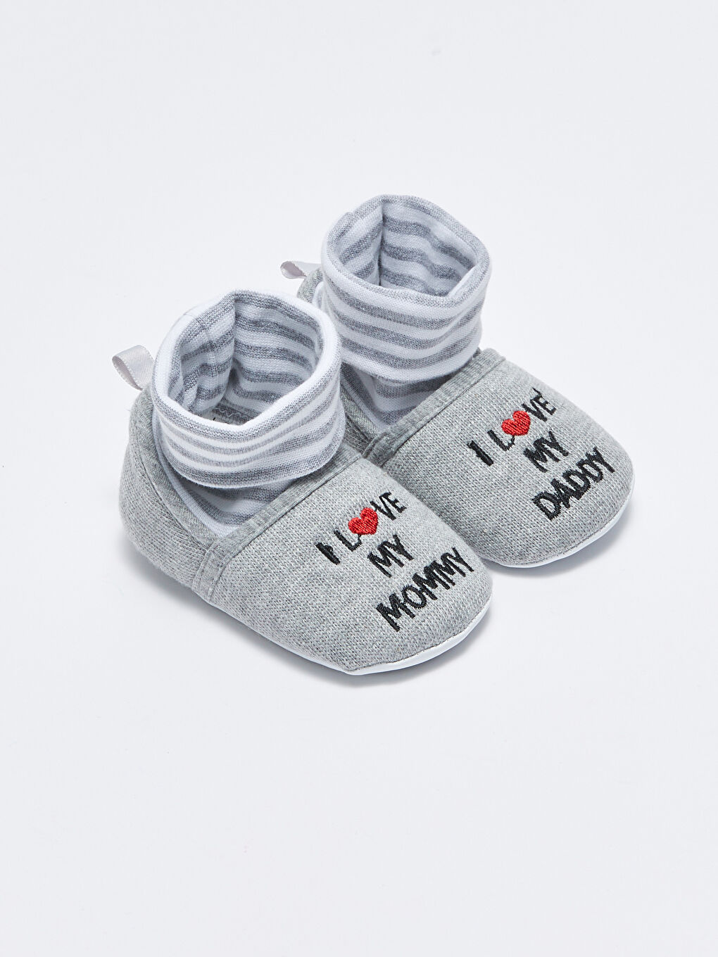 Gri Nakışlı Erkek Bebek İlk Adım Ayakkabısı