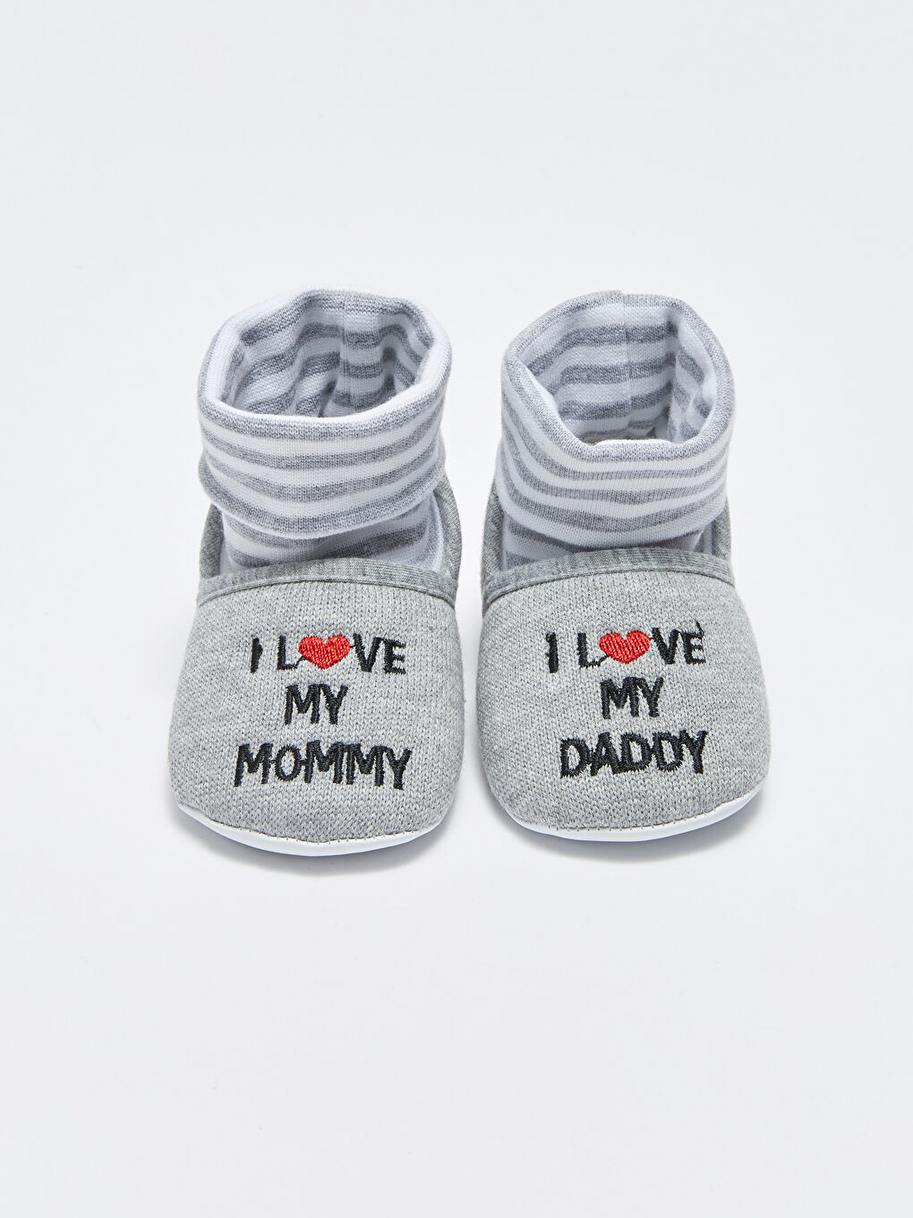 Gri Nakışlı Erkek Bebek İlk Adım Ayakkabısı-2