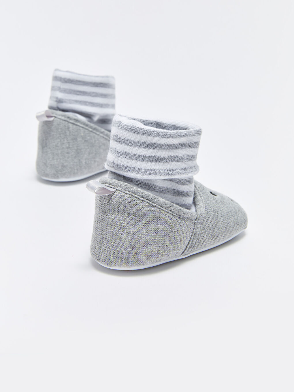 Gri Nakışlı Erkek Bebek İlk Adım Ayakkabısı-4