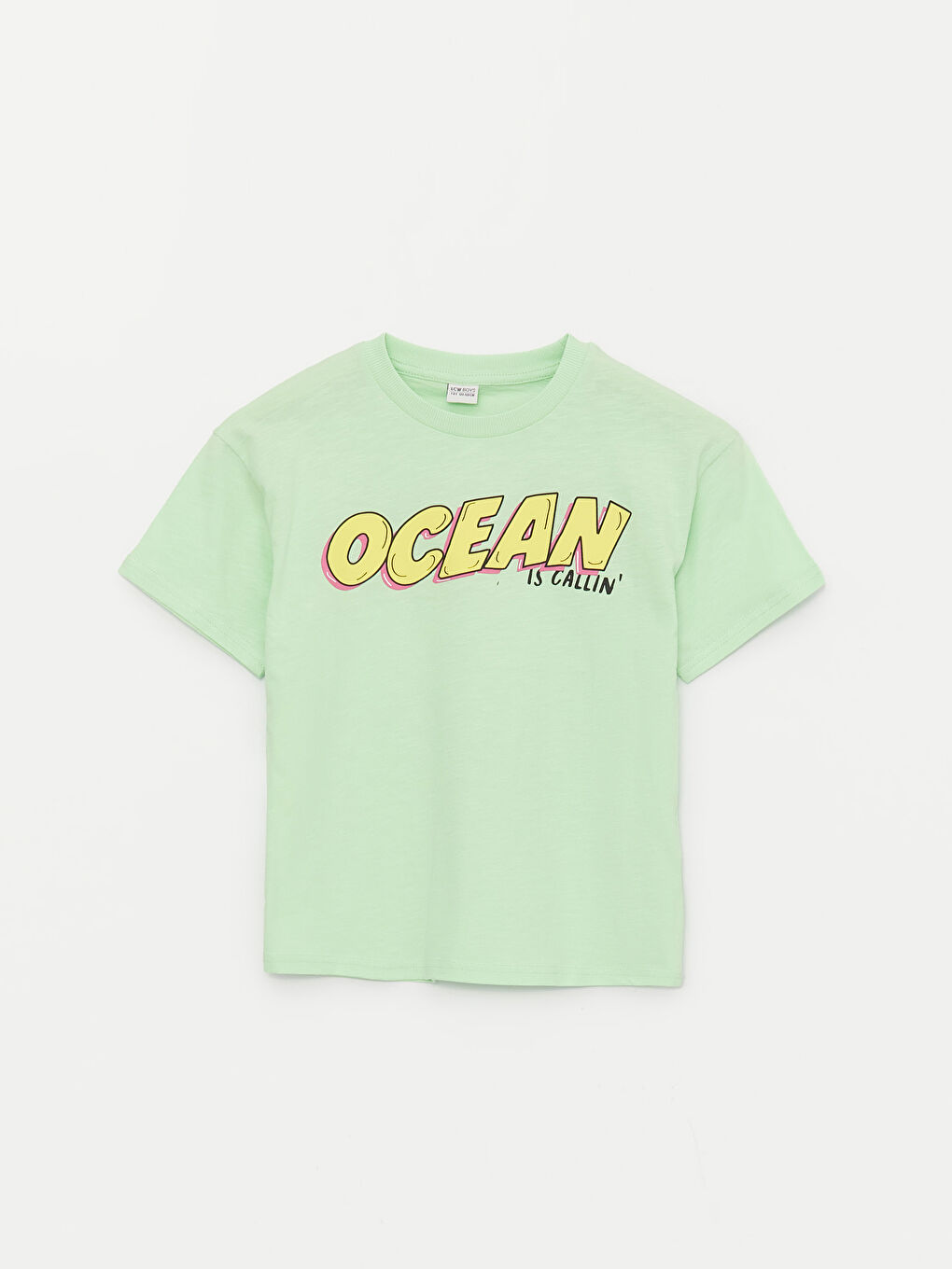 تي شيرت للأولاد ياقة دائرية مريح وواسع شوية مطبوع