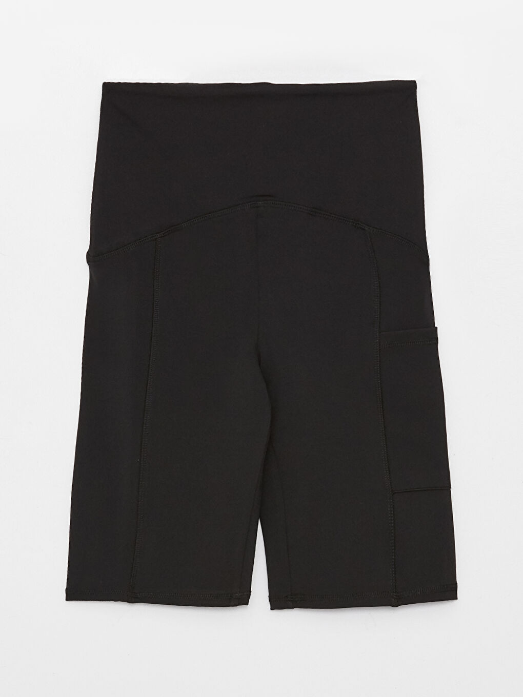 Elastic Waist Plain Interlock Maternity Biker Shorts Tights -S3EB99Z8-CVL
