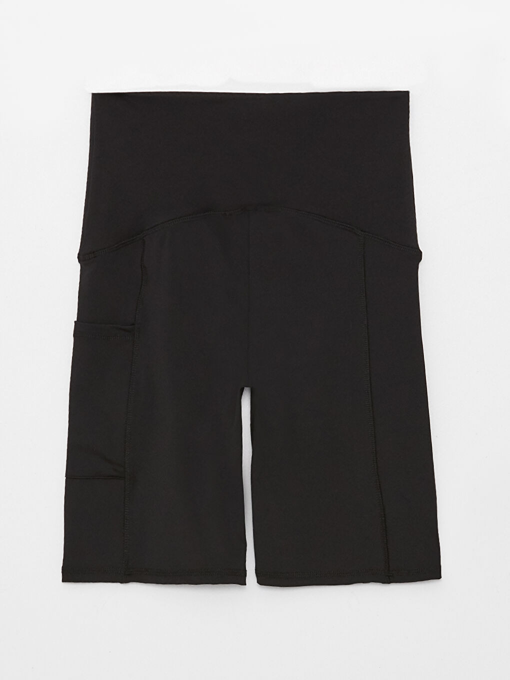 Elastic Waist Plain Interlock Maternity Biker Shorts Tights -S3EB99Z8-CVL