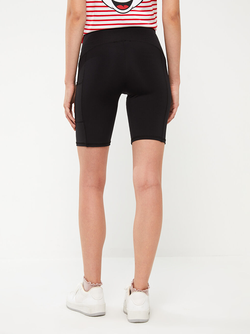 Elastic Waist Plain Interlock Maternity Biker Shorts Tights -S3EB99Z8-CVL