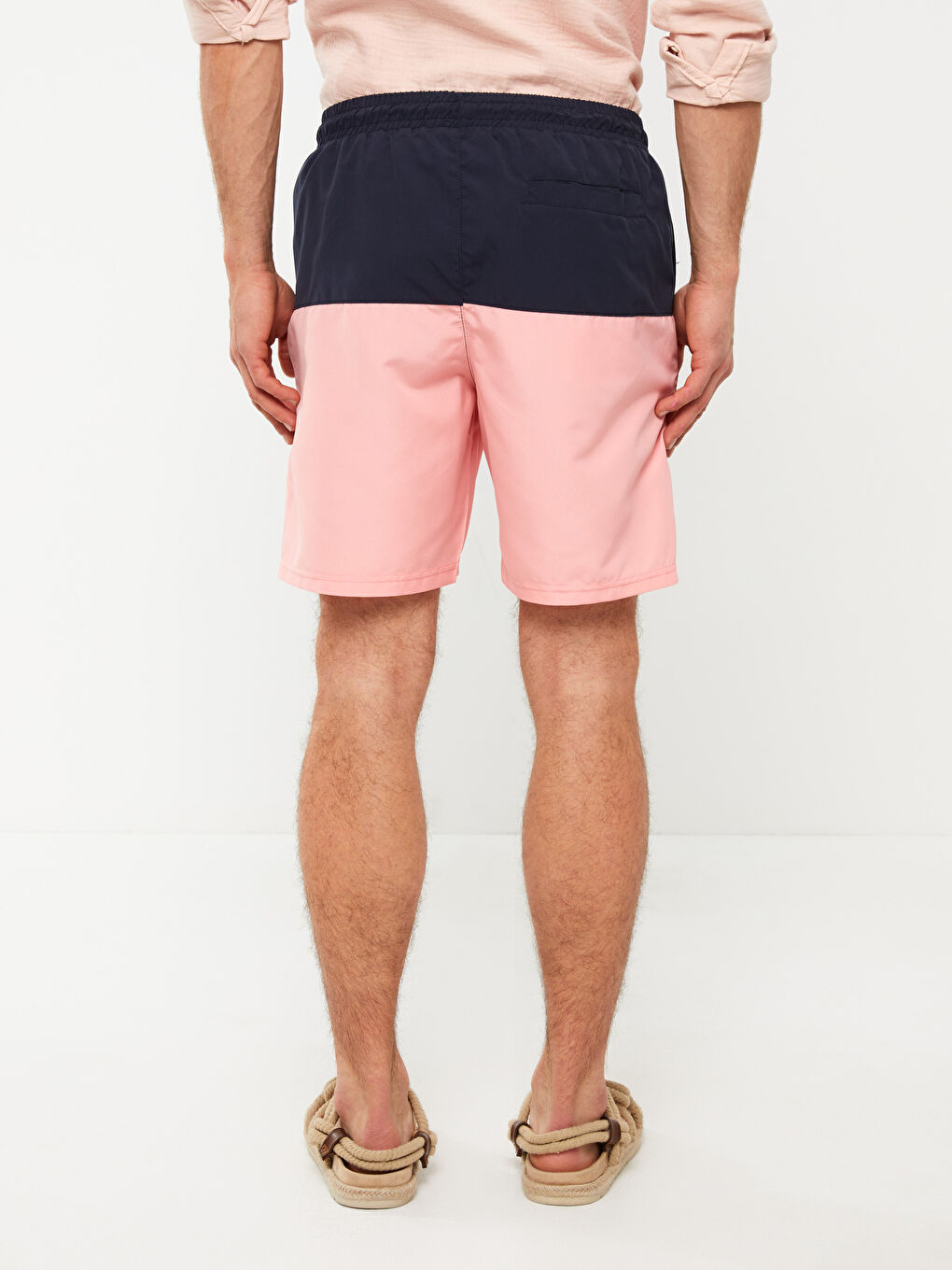 Men's Knee-Length Color-Blocked Swim Shorts -S3EC02Z8-QY3