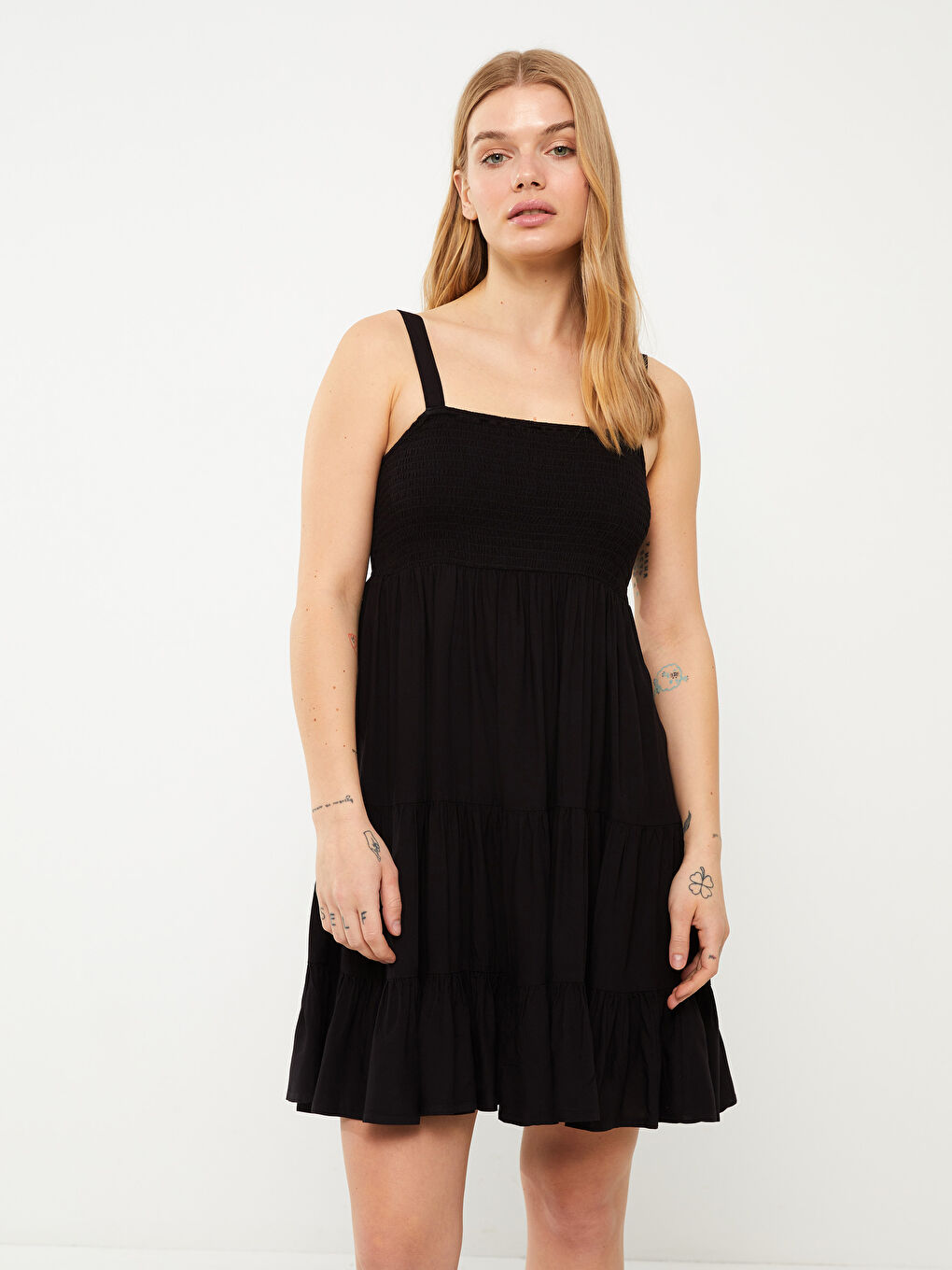 Square Collar Straight Strap Women's Dress -S3EC14Z8-RQL
