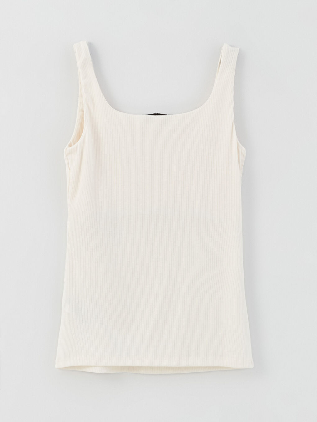 Ekru U Yaka Düz Askılı Kadın Atlet-6