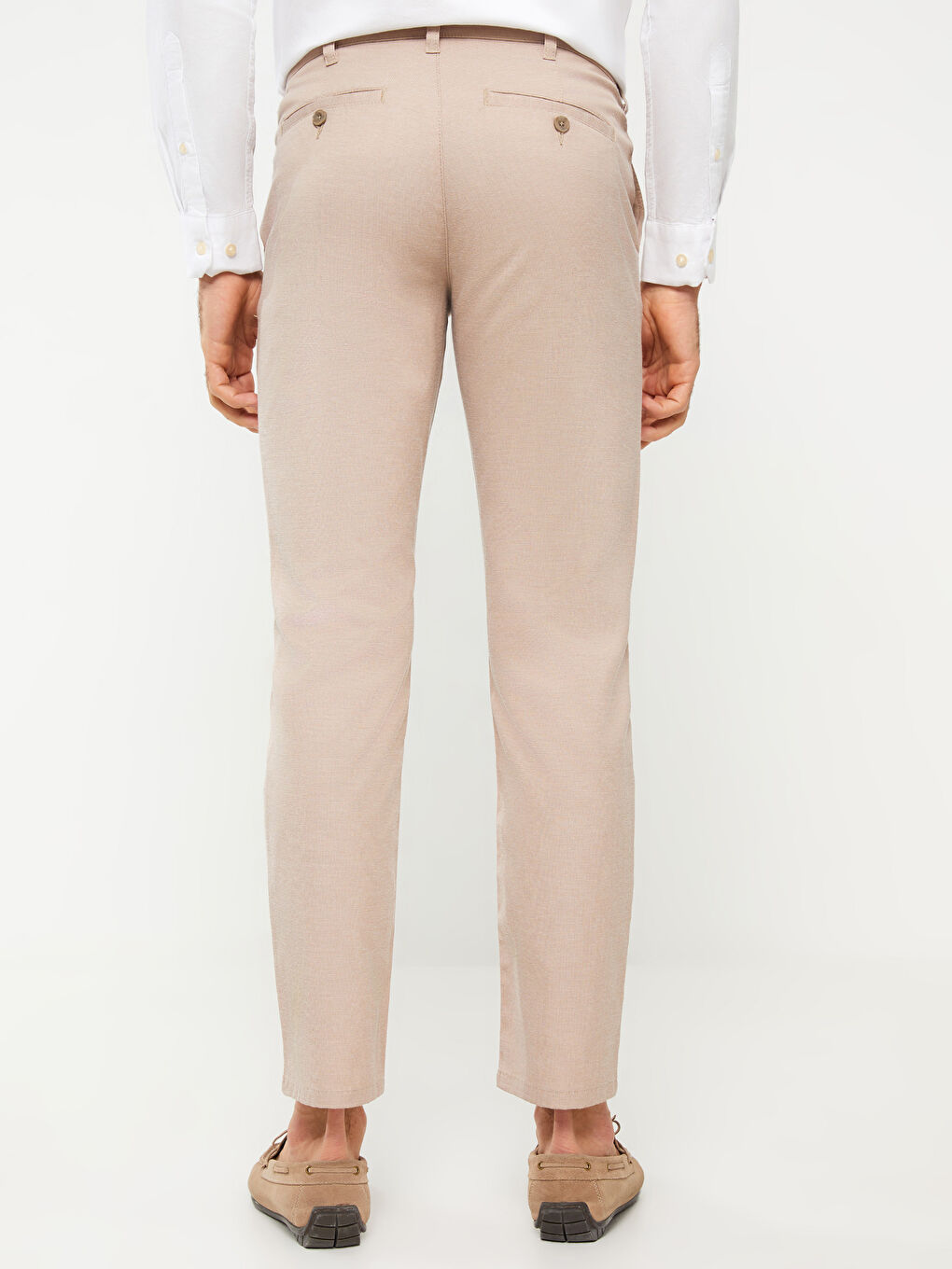 Bej Slim Fit Armürlü Erkek Pantolon-9