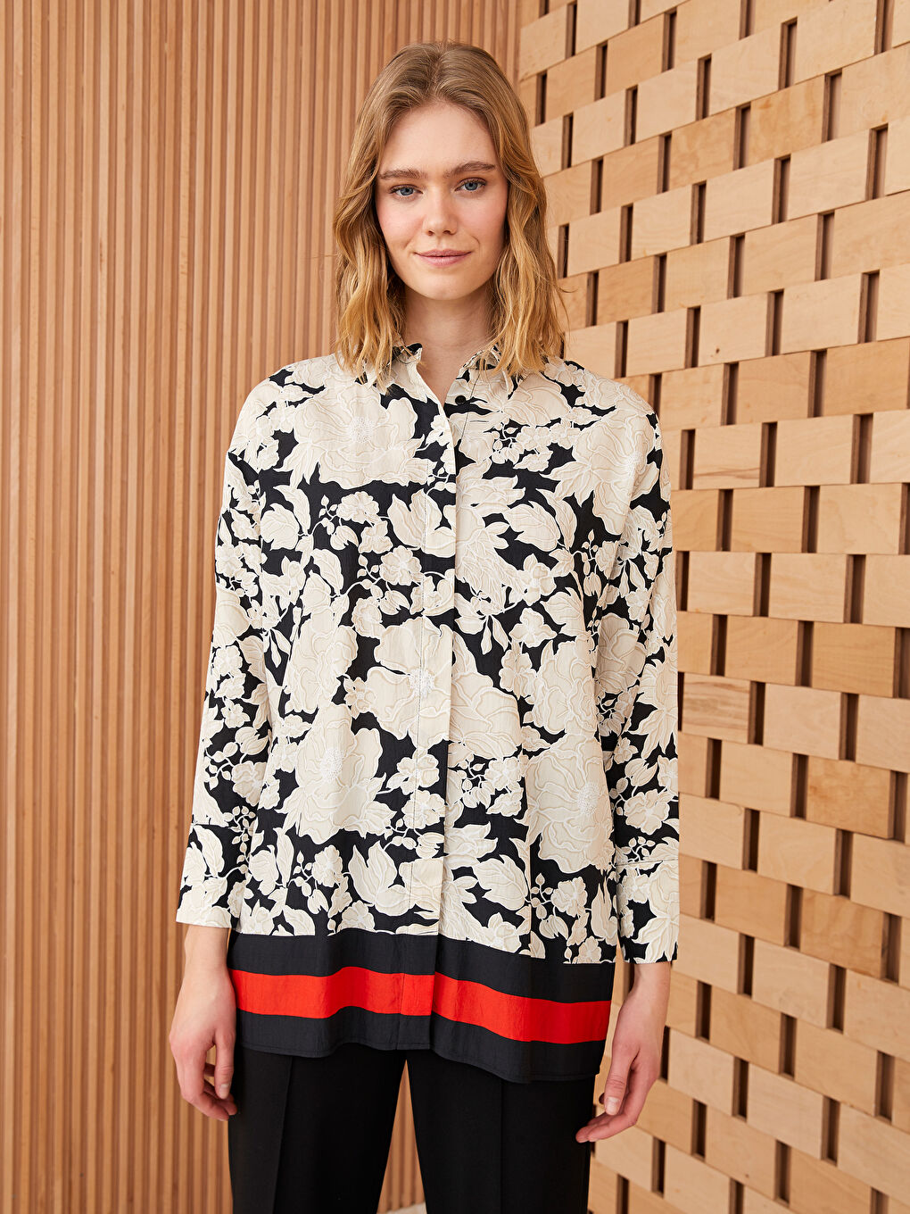 Floral Oversize Women's Shirt Tunic-1