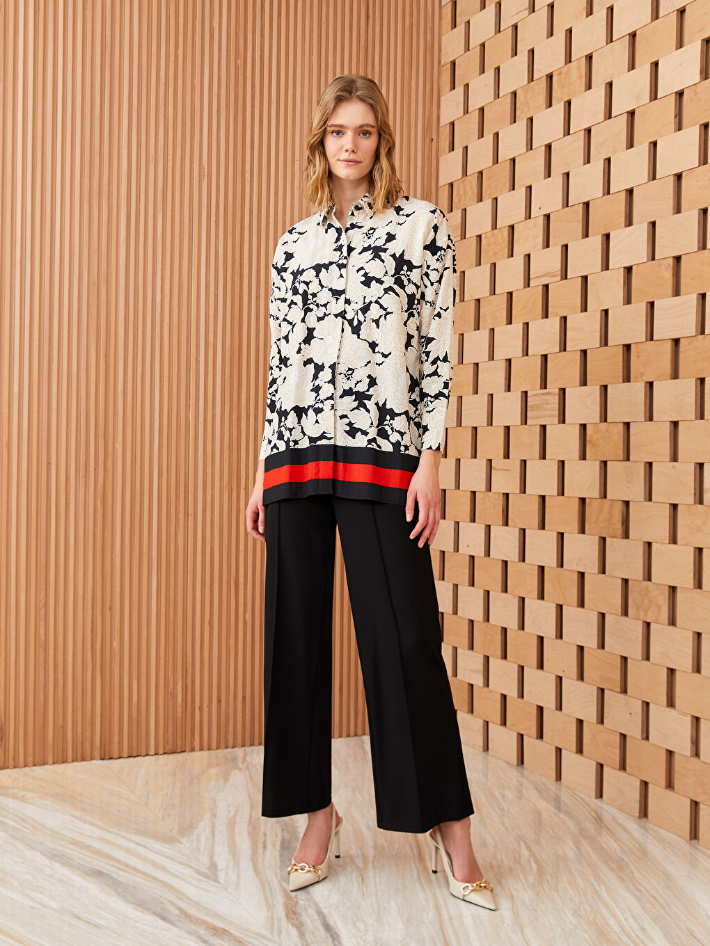 Floral Oversize Women's Shirt Tunic-2