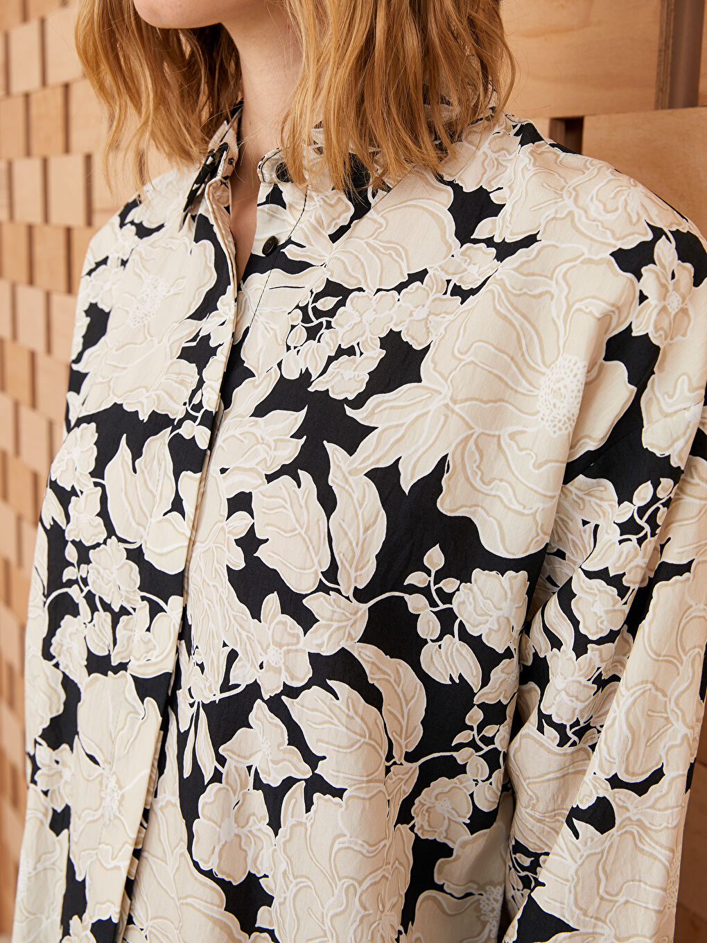 Floral Oversize Women's Shirt Tunic-3