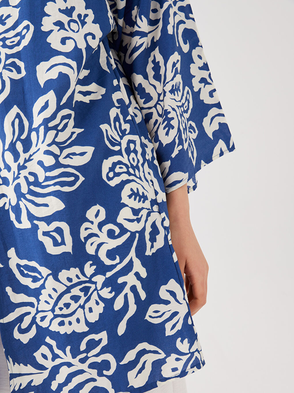 Shawl Collar Patterned Oversize Women's Kimono -S3EC81Z8-LQQ