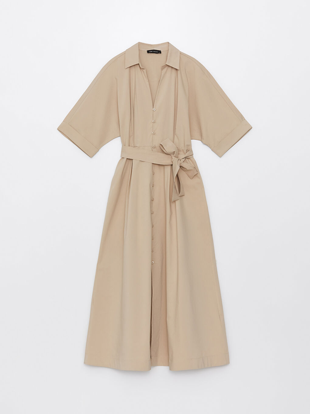 Women's Plain Shirt Dress -S3EC83Z8-QYX