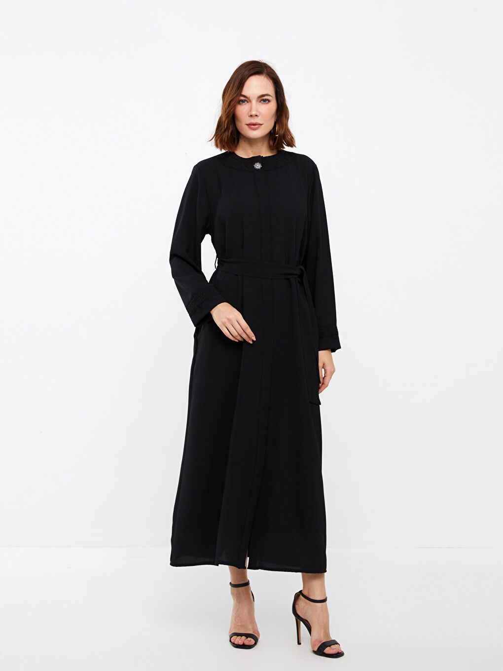 Crew Neck Regular Long Sleeve Women's Abaya -S3ED09Z8-CVL
