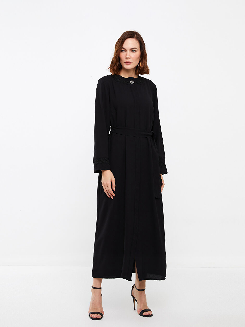 Crew Neck Regular Long Sleeve Women's Abaya -S3ED09Z8-CVL