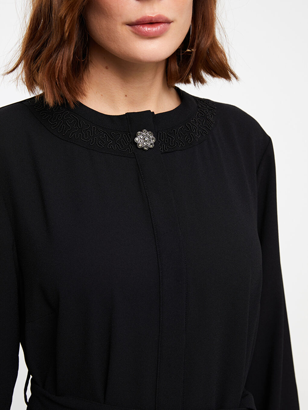Crew Neck Regular Long Sleeve Women's Abaya -S3ED09Z8-CVL