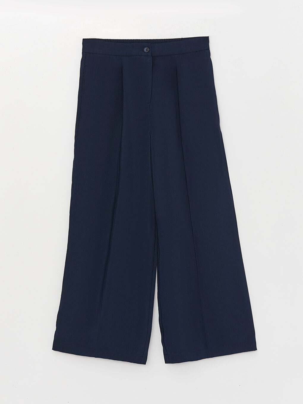 Standard Fit Plain Wide Leg Women's Trousers-5